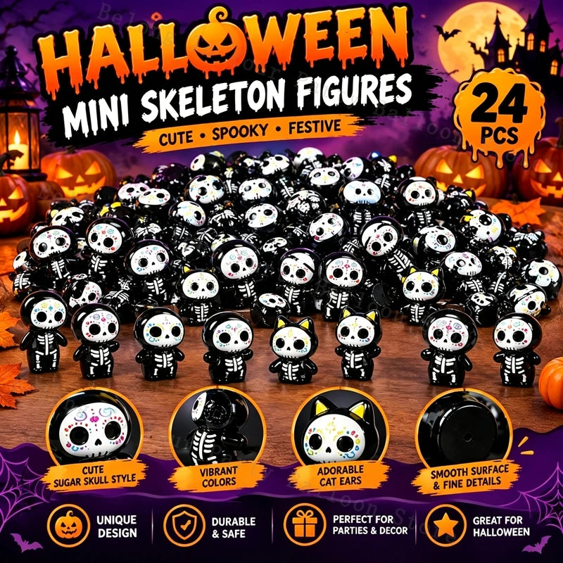 12-48Pcs Halloween Mini Resin Miniature Ghost  Figurines Cute Tiny Death Crafts Halloween Ornament Spooky Party Tabletop Decor