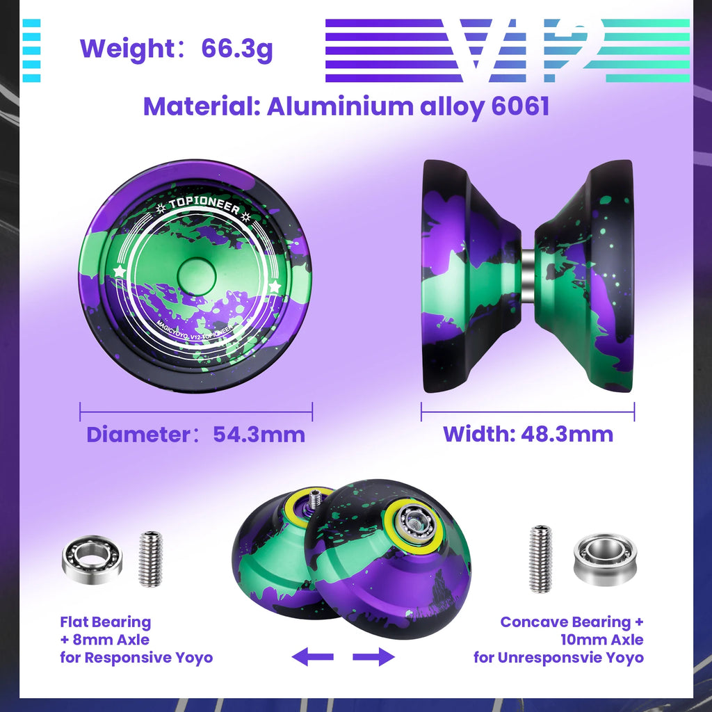 MAGICYOYO V12 Professional Yoyo for Advanced Player, Dual Function Yoyo for Kids Beginner