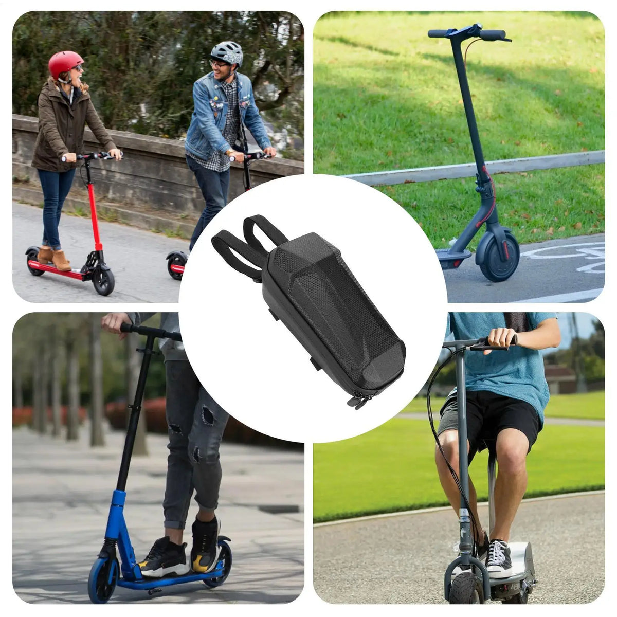 Waterproof Electric Scooter Handlebar Bag 2L E-Scooter Front Storage Bag Heavy-Duty Reflective Hanging Case for Travel Camping