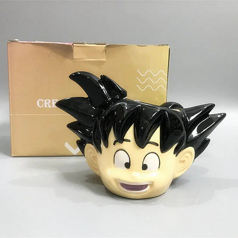 New Arrival Goku 3d Ceramic Mug Creative Anime Character Shaped Cup Multi Functional Pen Holder For Home Office Desk Anime Fans