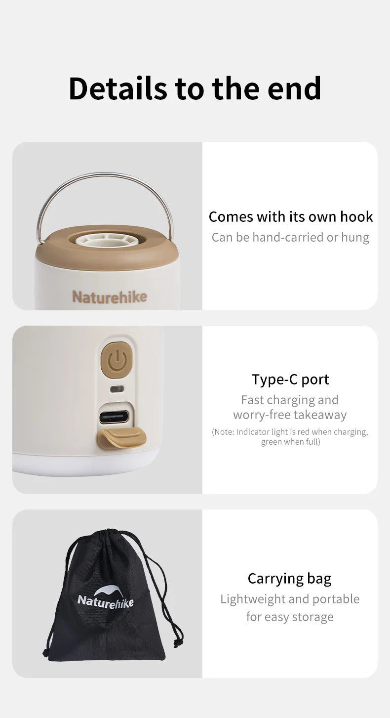 Naturehike Multi-function Air Pump Outdoor Mini Portable Fast Charge Air Pump For Inflatable Mat Travel Camping Pump