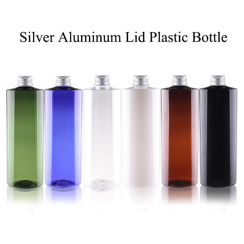 20pcs 100ML 120ML 200ML Empty Plastic Bottle With Aluminum Lid 500ML Flap Lid Refillable Bottle Cosmetic Container JX141-20