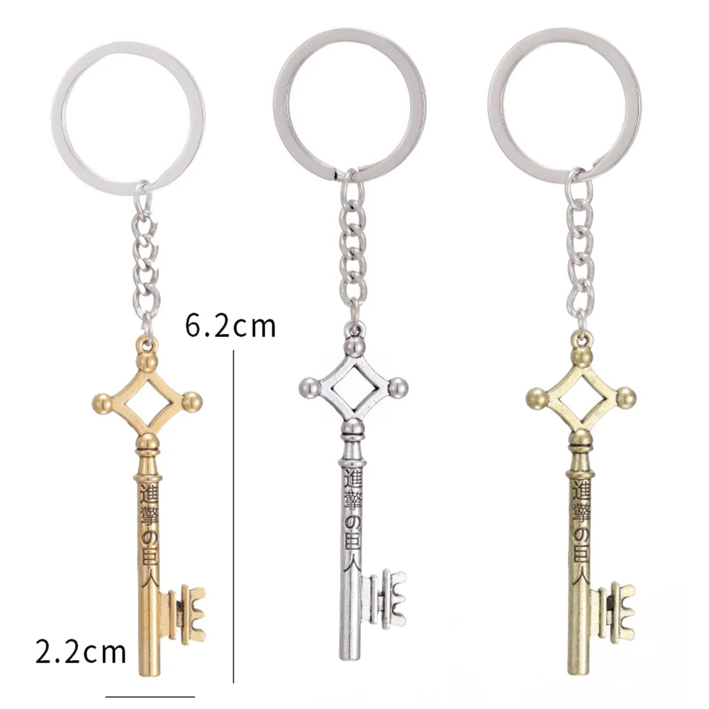 Fashion Vintage Anime chaveiro Jewelry Cosplay Gifts Attack On Titan Keychain Eren Yeager Shingeki No Kyojin Keyring Key Chains