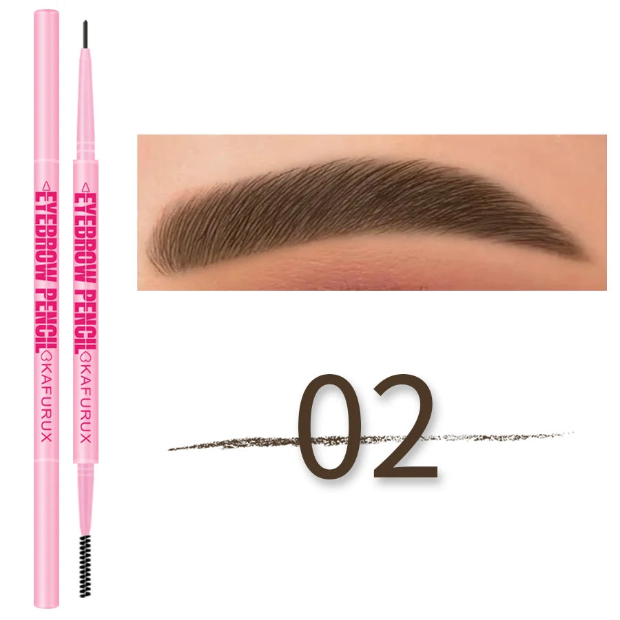 1pcs Ultra-fine Double Headed Rotable Eyebrow Pen with Brush Eye Makeup Waterproof Wild Eyebrow Pencil Cosmetic Eyebrow Brush