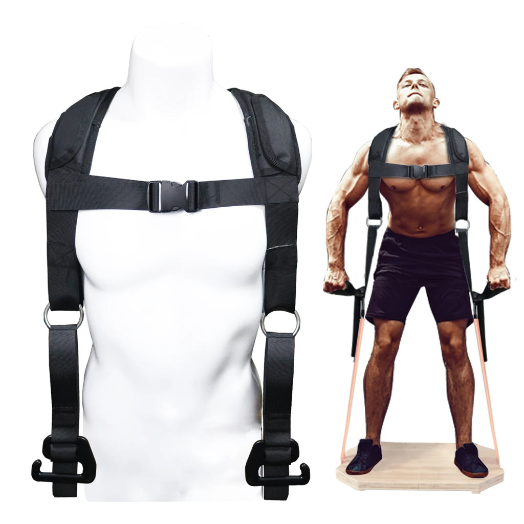 Squat Harness Vest for Resistance Bands – Adjustable Training Strap with Padded Shoulder Support Ideal for Squats Workouts