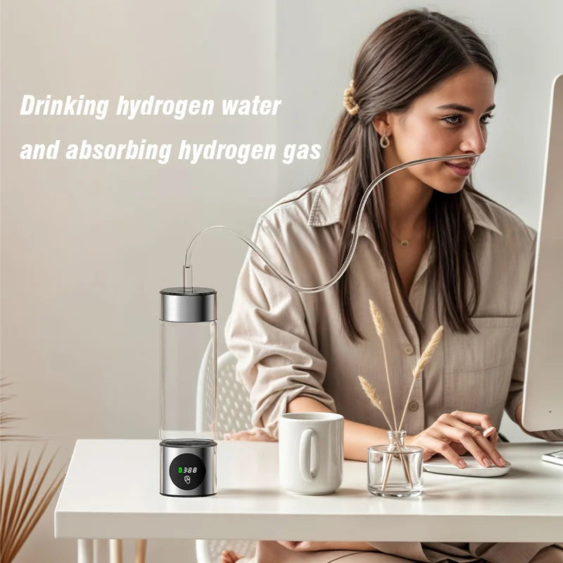 Portable High Performance Hydrogen Water Generator Bottle SPE PEM Chamber Electrolytic Ionizer Rechargeable Hydrogen Water Cup