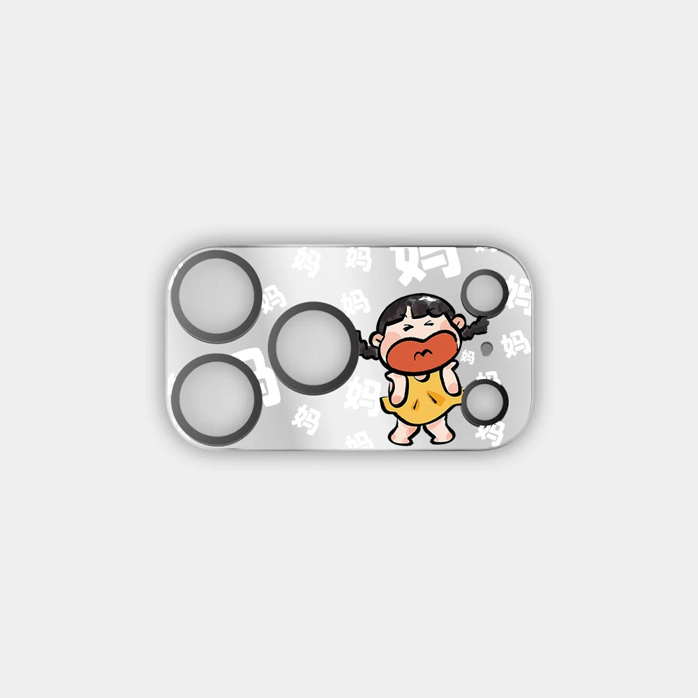 51-100 Cartoon Electroplated Camera Lens Protector for iPhone 17 Pro Max / 17 Pro Scratch Resistant Glass Rear Cover