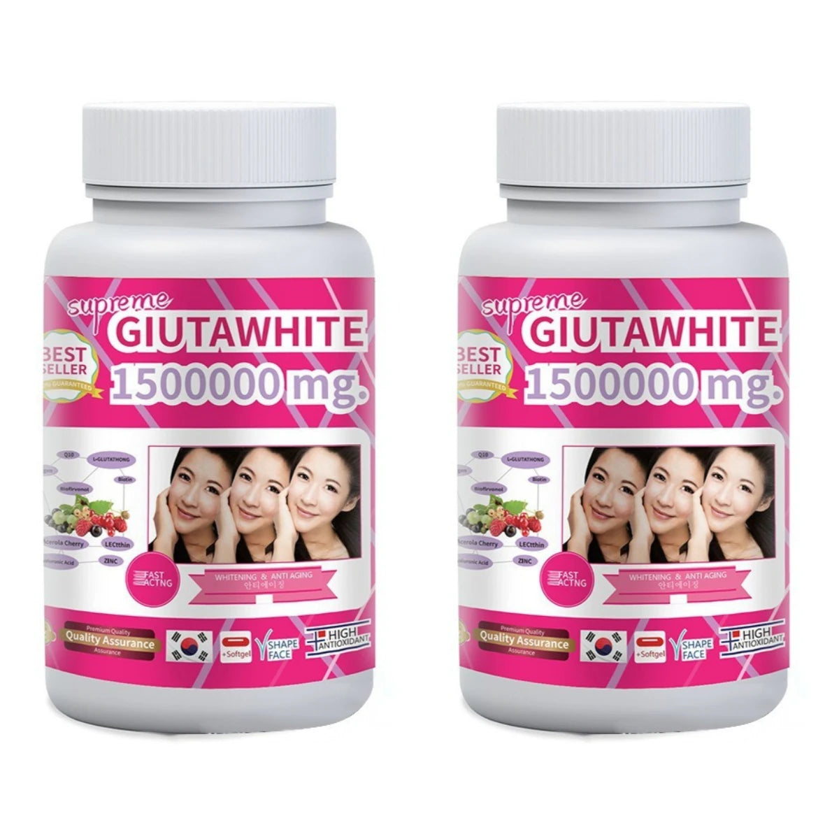 1500000mg Glutathione Capsules with Collagen Antioxidant Beauty Supplement for Skin Glow Hair Nutrition Daily Wellness Support