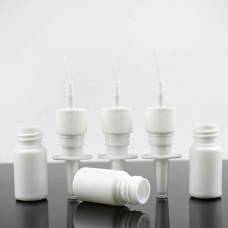 100/200pcs 10ml HDPE Black Empty Nasal Spray Bottle Pump Sprayer Mist Nose Spray Bottle Portable Refillable Bottling Packaging
