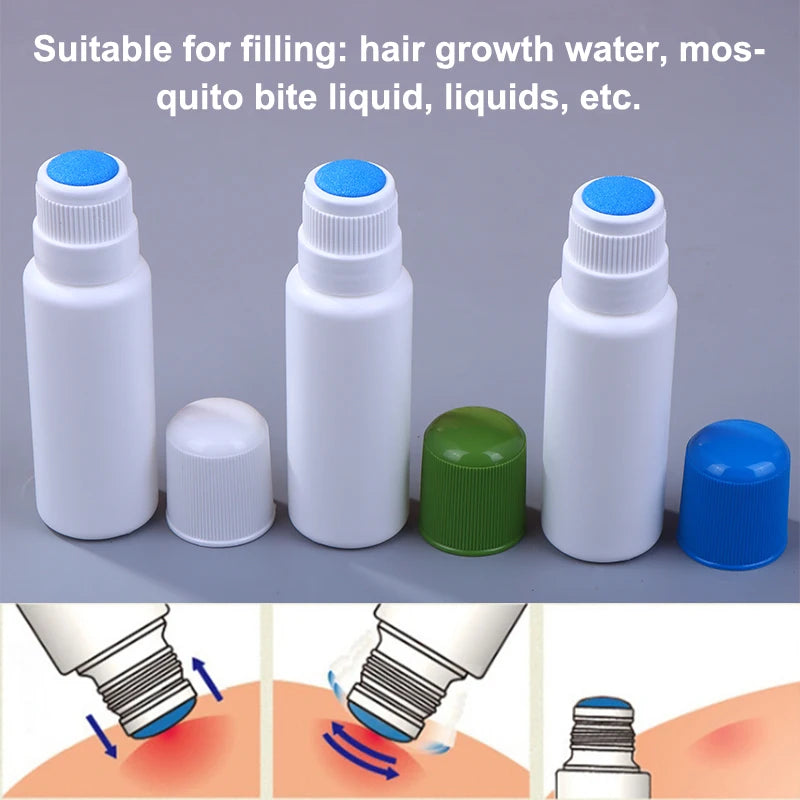 50ML Empty Smudge Bottle Liquid Applicator Sponge Head Soreness Liquid Bottle For Daub Filling Liniment Medicine
