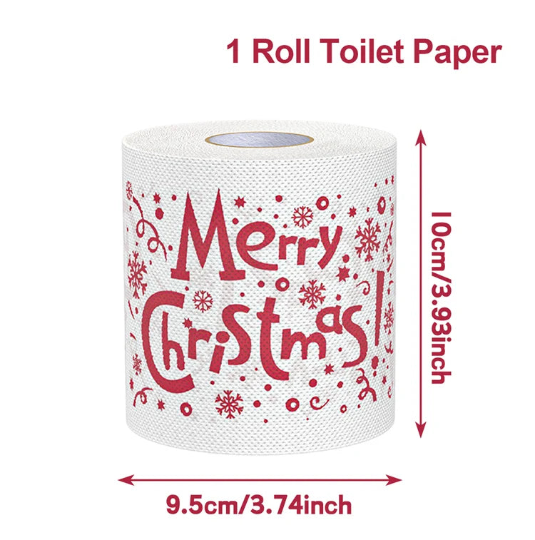 1/5pcs Happy 2026 New Year Christmas Toilet Roll Paper Xmas Tissue Roll Kitchen Home Decoration Holiday Party Supplies