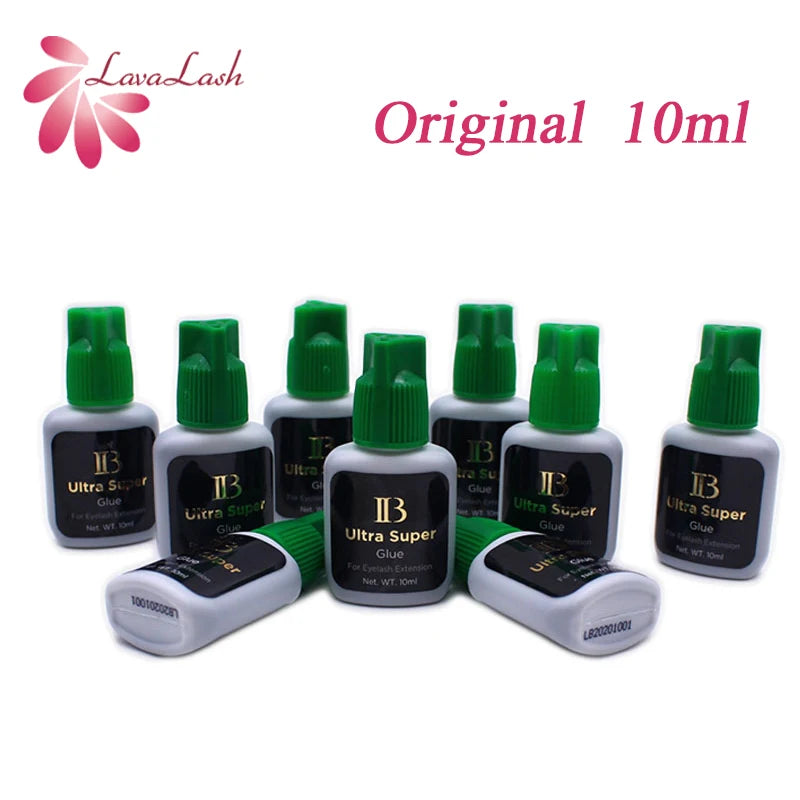10 Bottles Black False Eyelashes Glue IB Ultra Super Glue Individual Fast Drying Glue for Eyelash Extensions 5ml/10ml
