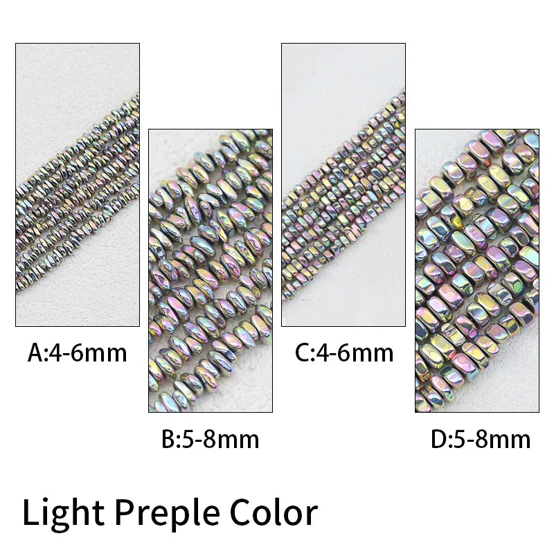 WLYeeS Gravel Stone beads 4-8mm Irregular Gold Colour Hematite  small Spacer Loose Bead for Jewelry bracelet Necklace Making DIY