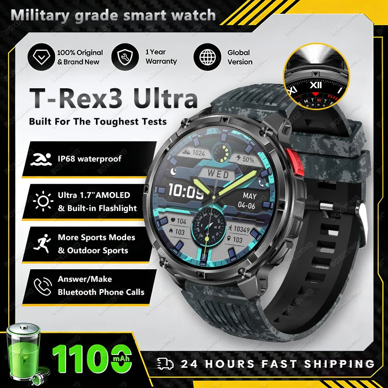 2026 GPS Sports Smart Watch 1.7-Inch AMOLED Screen Outdoor Sports Compass Heart Rate IP68 Waterproof Bluetooth Call Smartwatches
