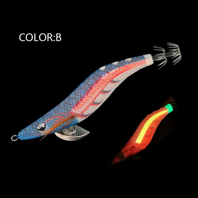 1pc 2.5#3.0#3.5# Glow Sea Fishing Lure Luminous Shrimp Squid Jigs Set Artificial Cuttlefish Octopus Winter Fishing