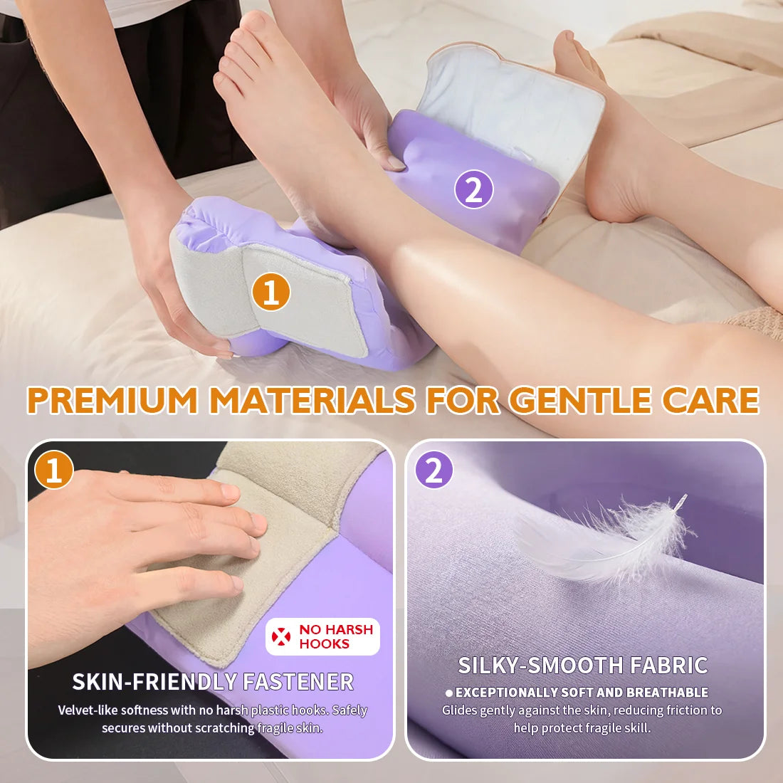 Ehucon Heel Protector for Pressure Sores, Ankle Elevation Pillow,Egg Crate Foam Heel Cushion Pillow for Bedridden Patients-1PC