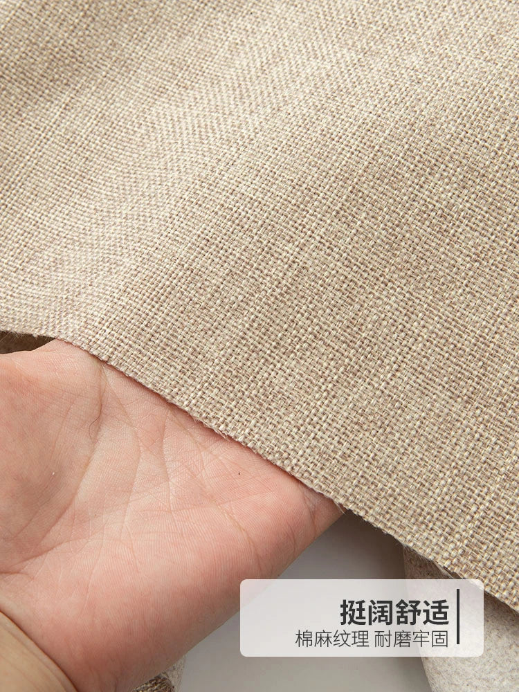 150 Cm Wide Home Textile Cotton Linen Style Sofa Fabric Solid Color Thickened Linen Coarse Cloth DIY Tablecloth Fabric 400 G / M