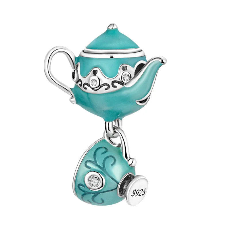 Hot Selling 925 Silver Cup,Coffee Cup,Beer,Bead Pendant Suitable European Original Bracelet DIY Accessories,Exquisite Jewelry ﻿