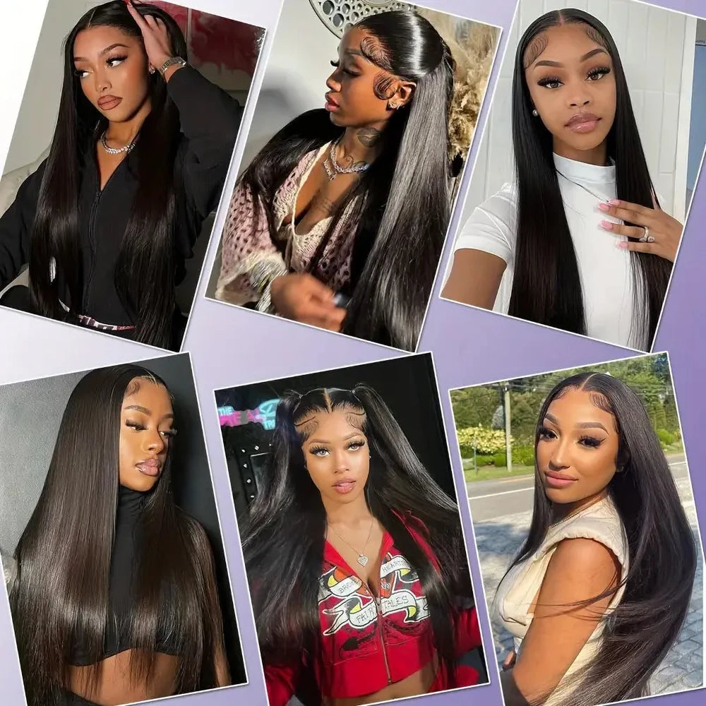 100% Human Hair Wigs Straight Lace Front Wig 13x4 13x6 Lace Frontal Wig 4x4 5x5 Lace Closure Wig Natural Color Virgin Hair Geeta