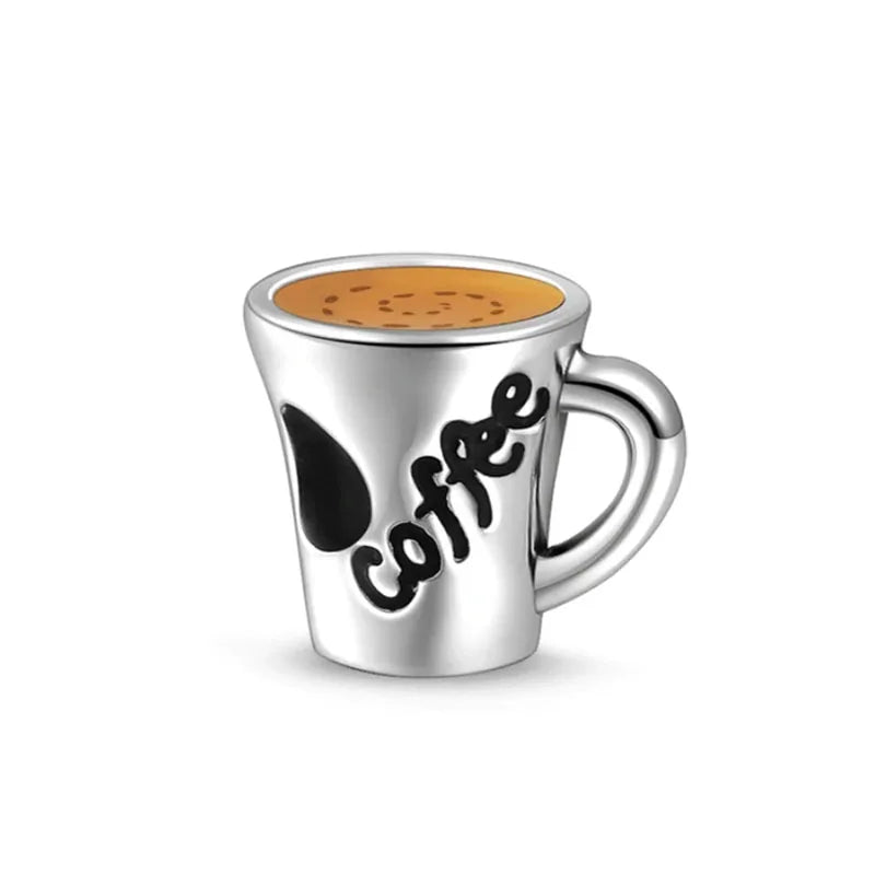 Hot Selling 925 Silver Cup,Coffee Cup,Beer,Bead Pendant Suitable European Original Bracelet DIY Accessories,Exquisite Jewelry ﻿