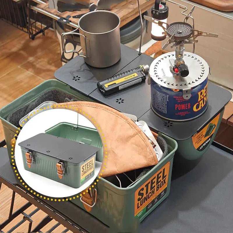 For Stanley Lunch Box 9.4L Accessories Set Handle Cowhide Cover Ultralight Aluminum Alloy Table Top Hanging Rack Felt Lining