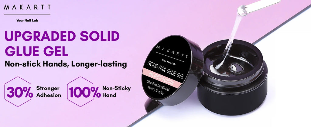 Makartt Solid Nail Gel for Acrylic Nail Tips Glue Gel Curing Needed UV Cured for Press On Nails Fake Nails Solid Nail Adhesive