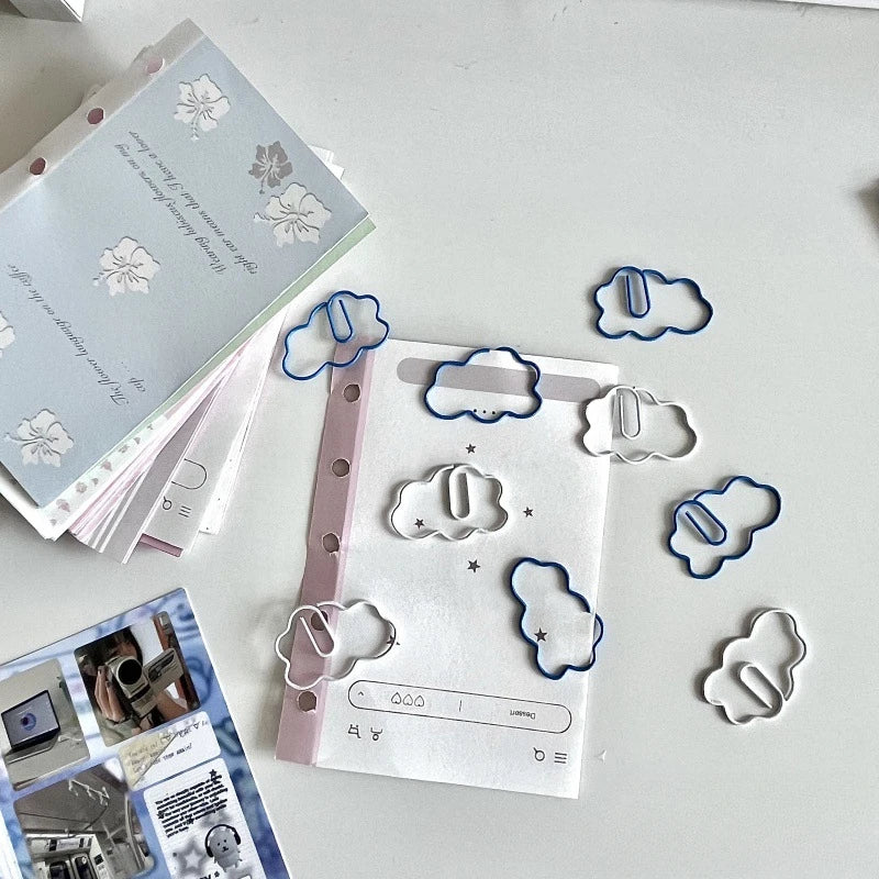 10pcs Cloud Paper Clips Creative Shapes Cute Paper Clips Bookmark Decoration Card Pins