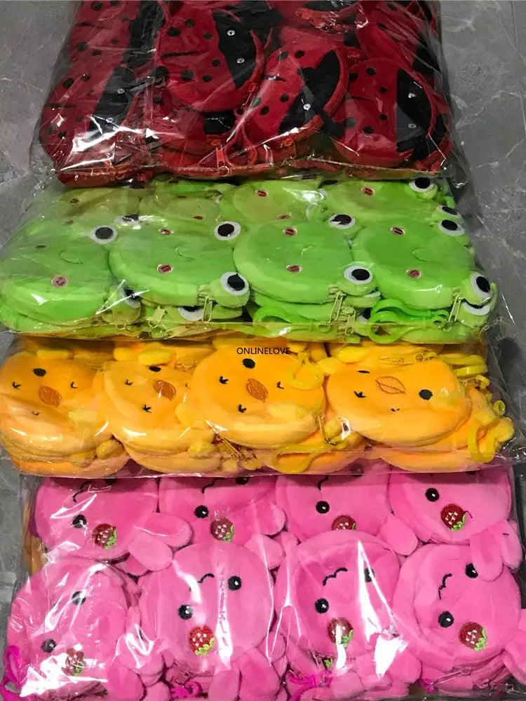 36PCS/LOT Plush Animals Mix Coin Bag Pouch