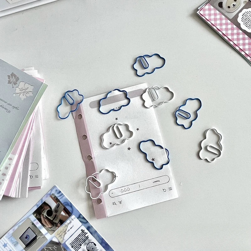 10pcs Cloud Paper Clips Creative Shapes Cute Paper Clips Bookmark Decoration Card Pins