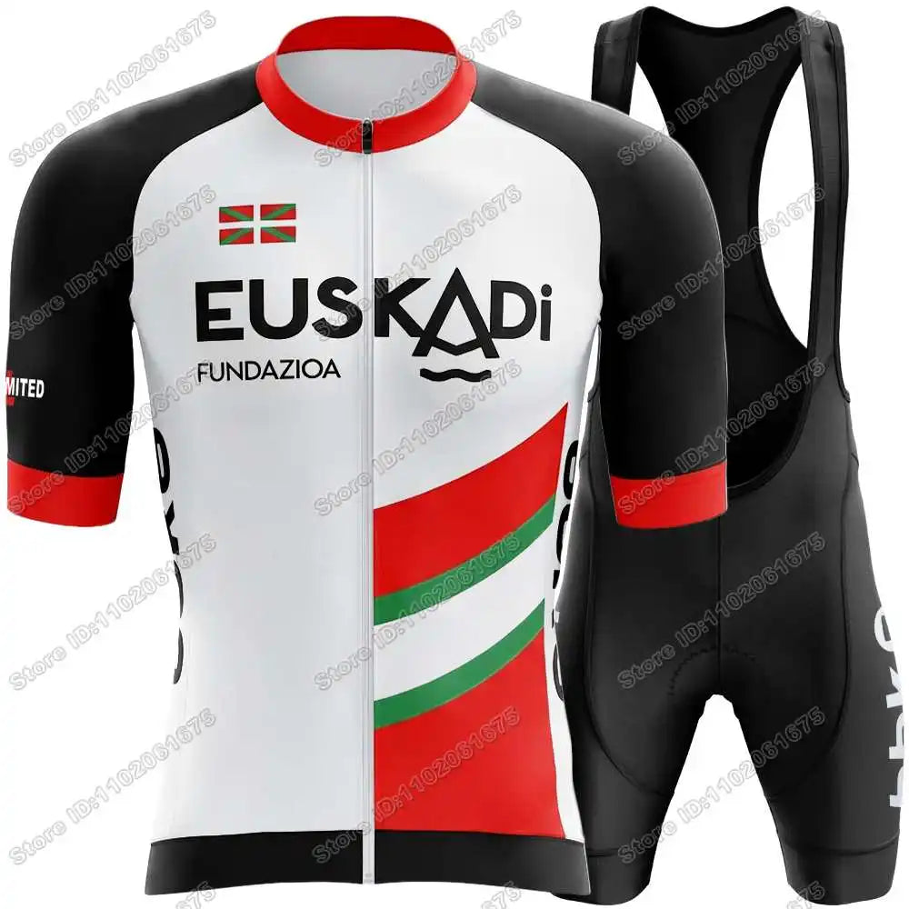2026 Euskadi Basque Country Team Cycling Jersey Set Euskadiko Cycling Clothing Summer Road Bike Shirts Suit Bicycle Bib Shorts