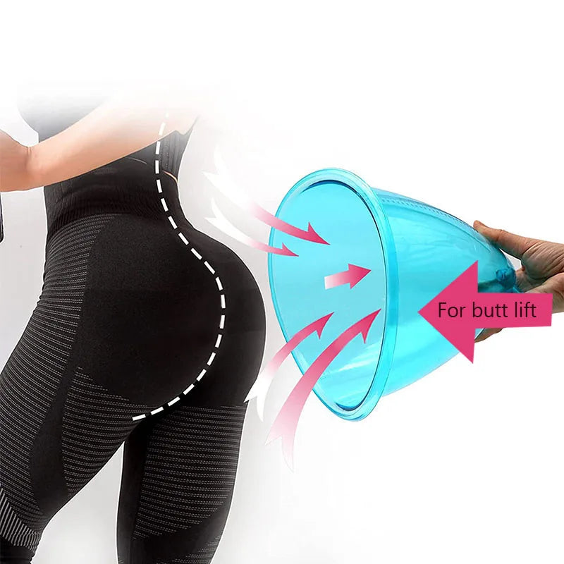 1 Pair 120/150/180/210ml Hip Lifting Vacuum Cupping Breast Enlargement Buttock Enhancer Massage Machine Replacement Cup Y Hose