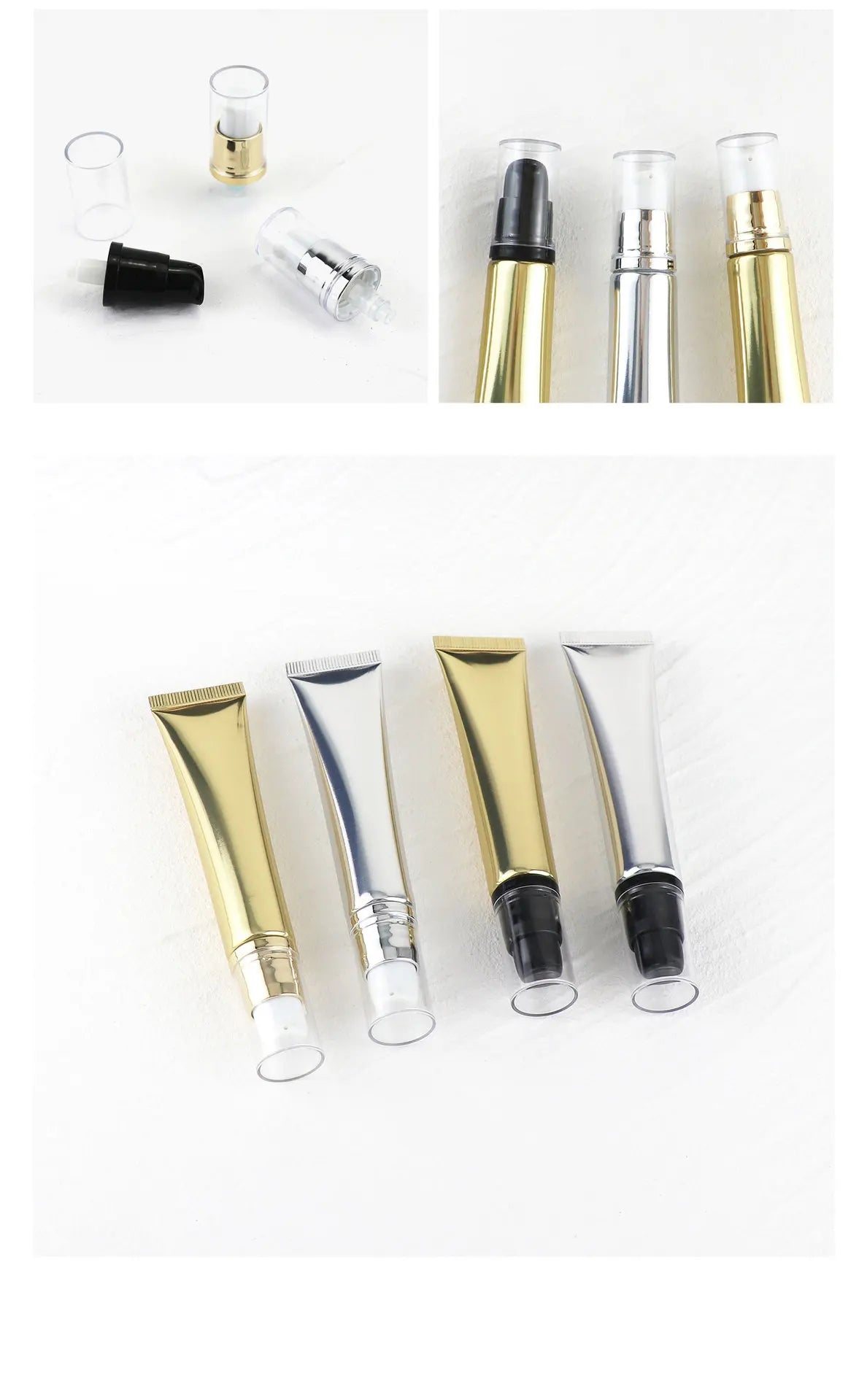 20ml Lip Gloss Tube Custom Logo Empty Squeeze Plastic Liquid Lipstick Metal Tip Lip Oil Balm Container Metal Applicator 30pcs