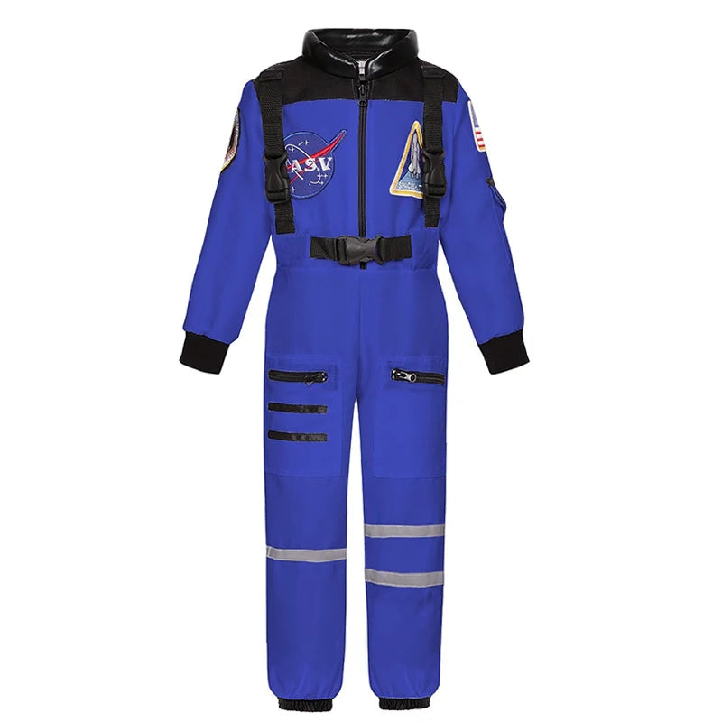 Kids Astronaut Costume Space Suit Halloween Cosplay Space Explorer Performance Children's Jumpsuit Spaceman Boys Girls Outfits