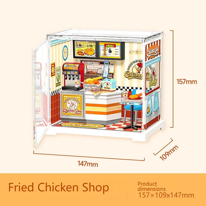 Mini Building Blocks DIY House Kit, Micro-Scale Scene Models Creative Gift for Women, Super World Tiny Craft