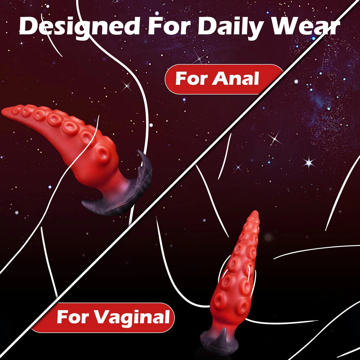 Platinum Grade Silicone Anal Plug Fantasy Design Butt Plug Soft Insertable Anal Toy for Beginners and Advanced Users