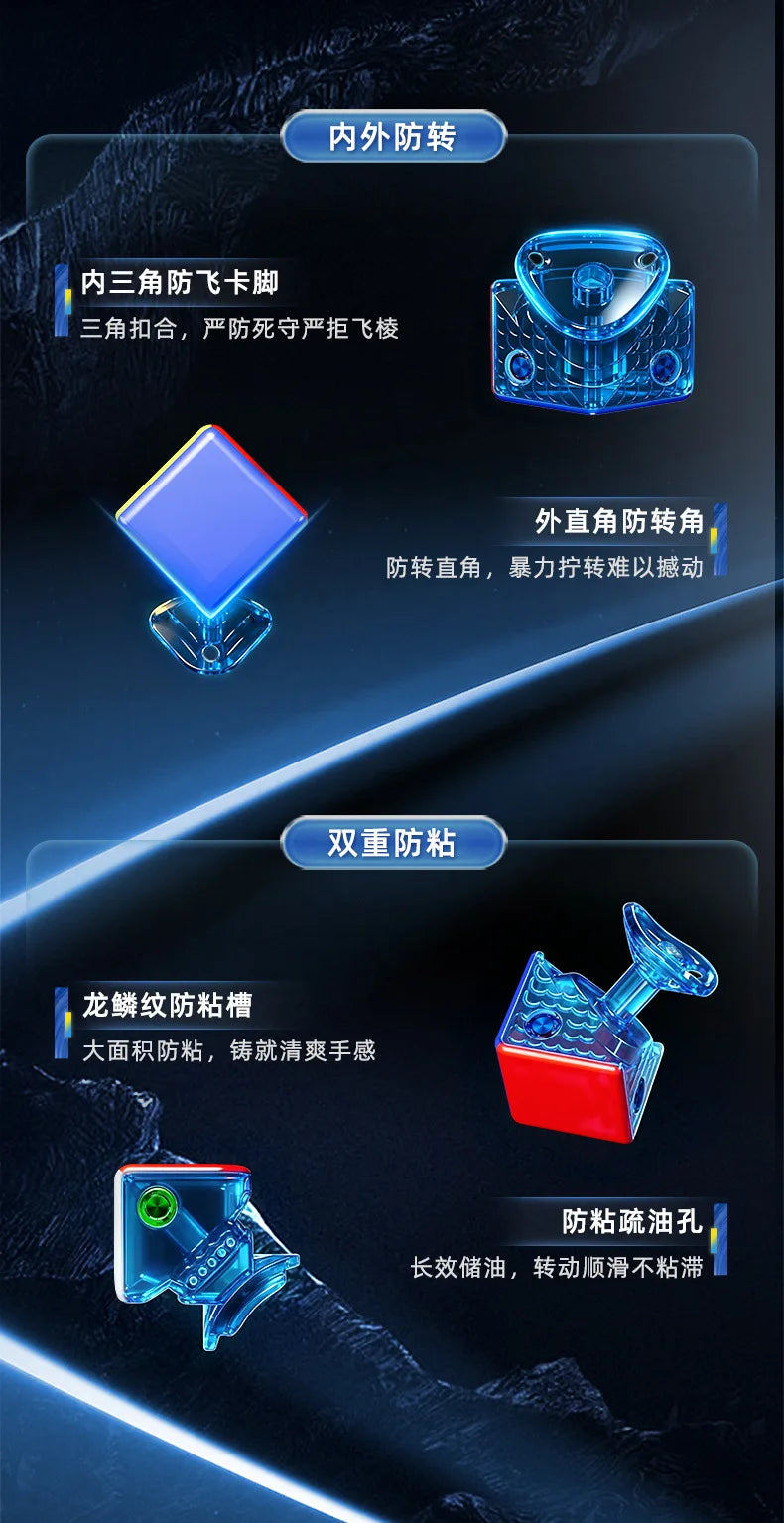 LE Moyu Weilong WRM V11 Magnetic Cube Blue Core 3x3 Magnetic Magic Speed Cube Fidget Toys