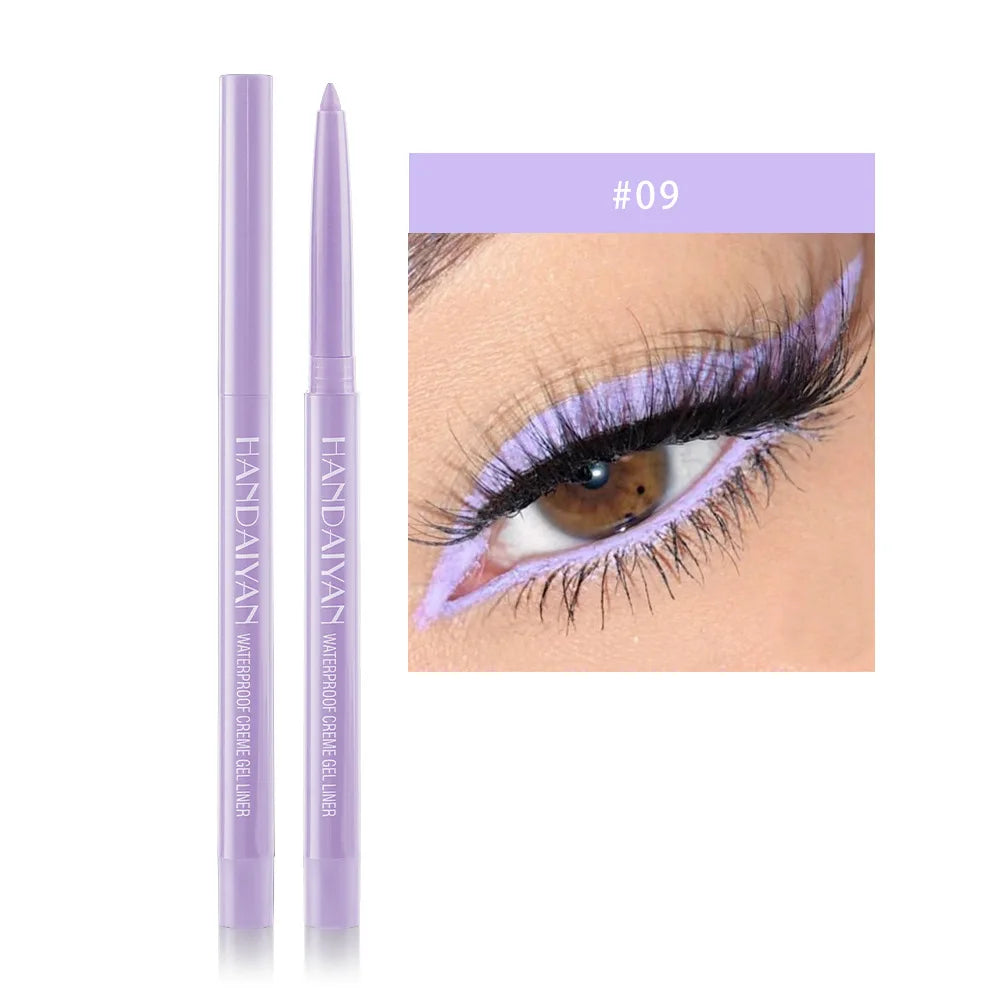 20 Colors Matte Eyeliner Gel Pencil Shine Purple Black Easy To Wear Colorful White Blue Eye Liner Pen Cream Makeup Cosmetics