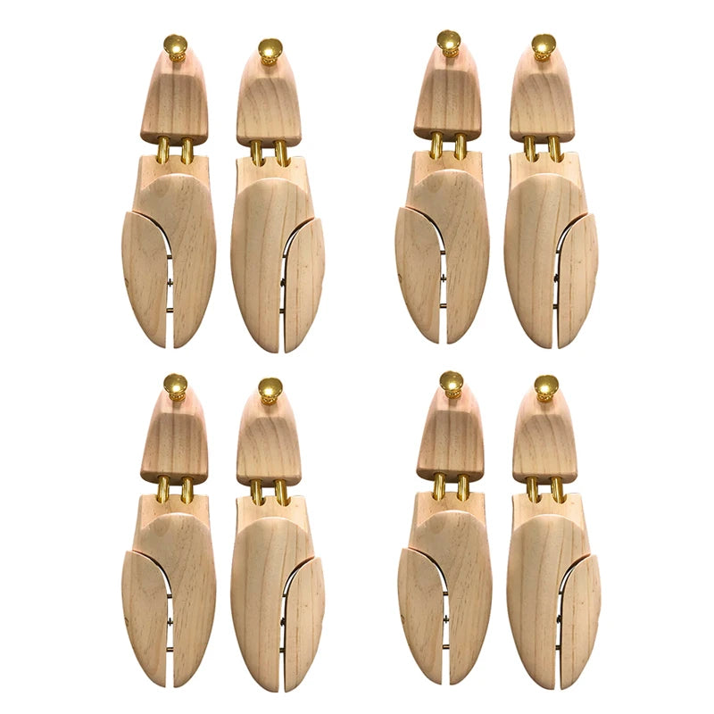 4-PACK Men's And Women's Shoe Trees, Adjustable Pine Wood Shoe Trees