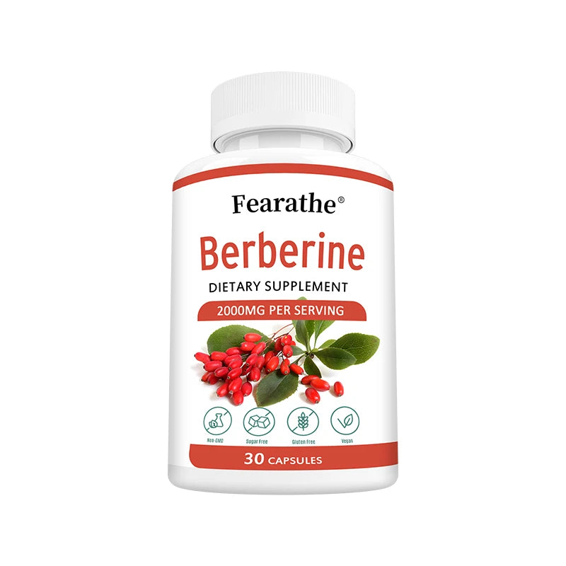 Berberine HCl 2000mg Capsules, Supports Cardiovascular Health, Digestion, Immune Function, Energy, Antioxidant & Anti-Aging