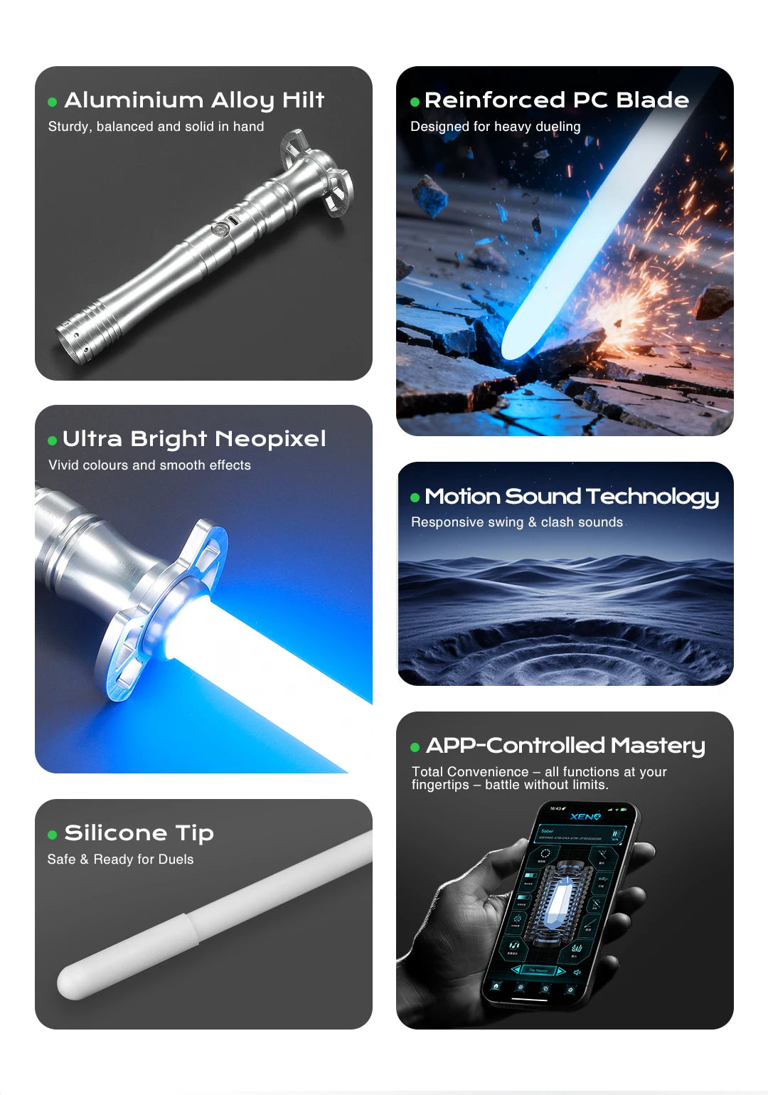 Combat Lightsaber Designed for Real Dueling Strong Stable and Safe Neopixel XENO3.0