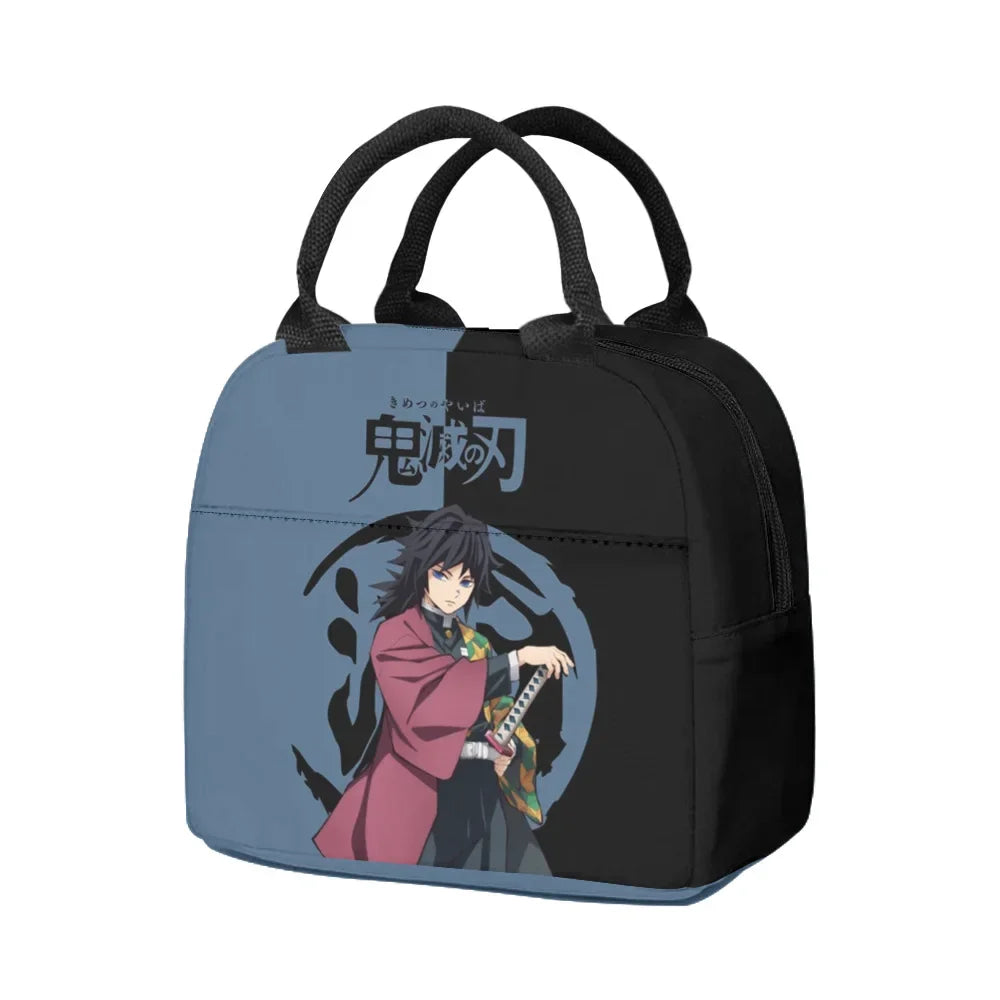 New Anime Peripheral Demon Slayer 3D School Backpack Lunch Bag Pencil Case 3-Piece Set Printed Holiday Gift for Students Gift