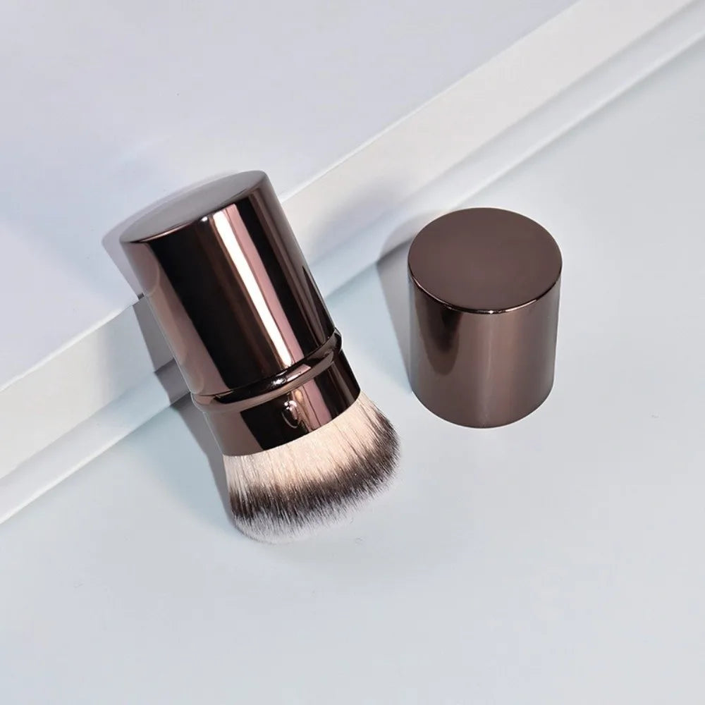 1 PCS Portable Synthetic Hair Retractable Makeup Brush UItra-Soft Flat Angle Powder Brush Makeup Tool Makeup Application