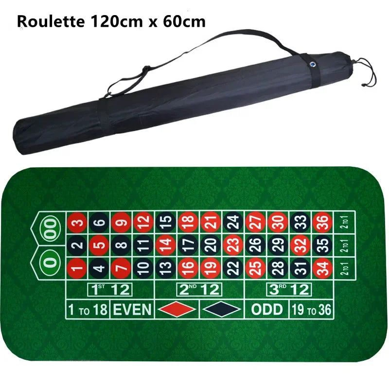 1.2*0.6m Hold'Em Texas Poker Mat Black Jack Baccarat Dice Durable Rubber Home Gaming Desk Pad