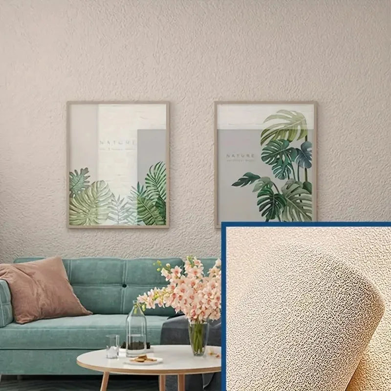 3D DIY Thicken Waterproof Mildew Proof Self-adhesive Insulation Wallpaper Linen Plain Color Stickers Renovation Wall Stickers