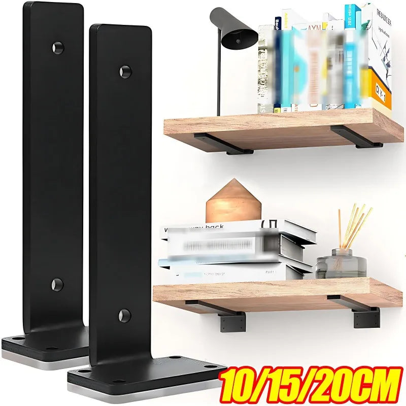 Thickened Floating Shelf Brackets Integrated Wall-Mounted Invisible L Bracke Rust-Resistant Heavy Duty Furniture Board Support