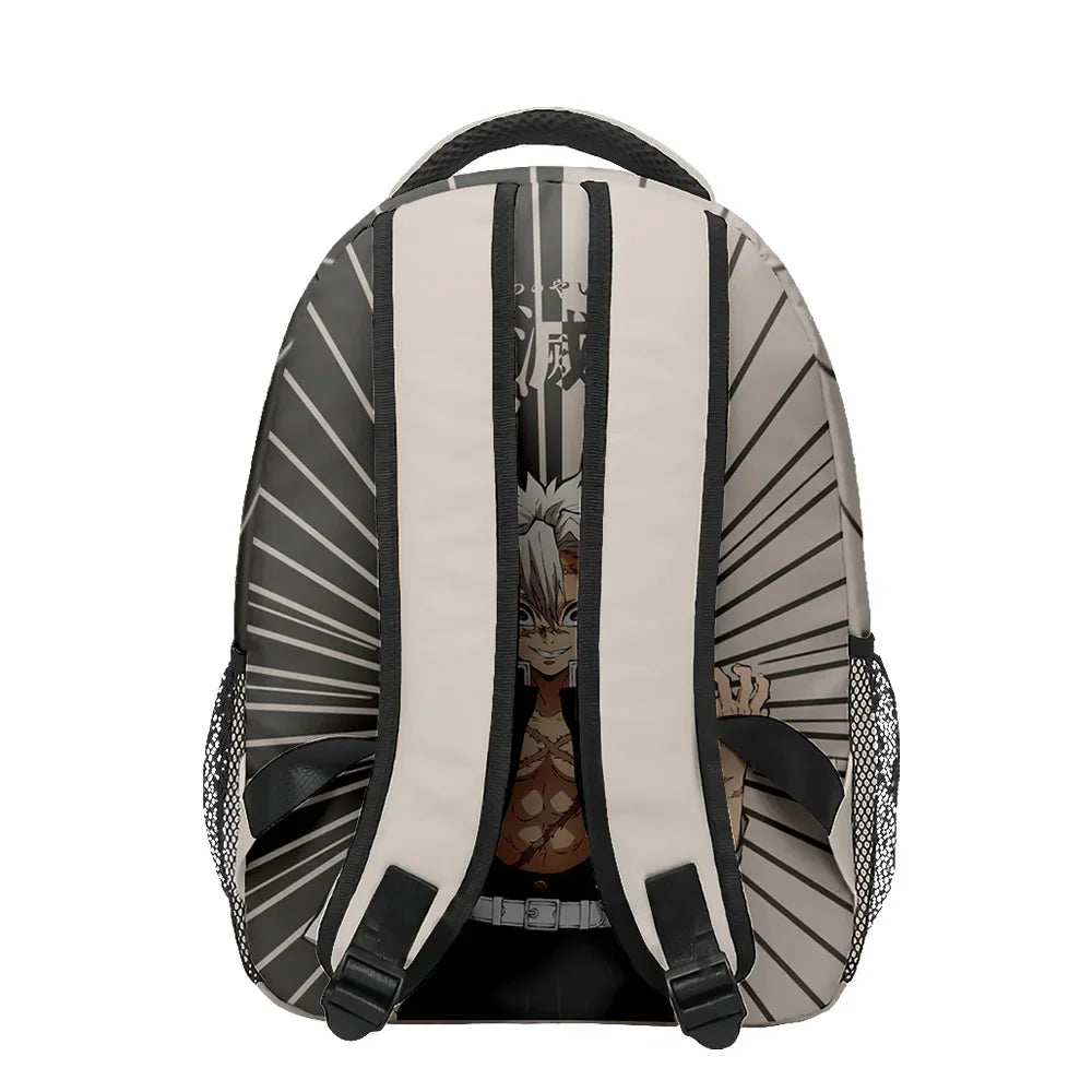 New Anime Peripheral Demon Slayer 3D School Backpack Lunch Bag Pencil Case 3-Piece Set Printed Holiday Gift for Students Gift