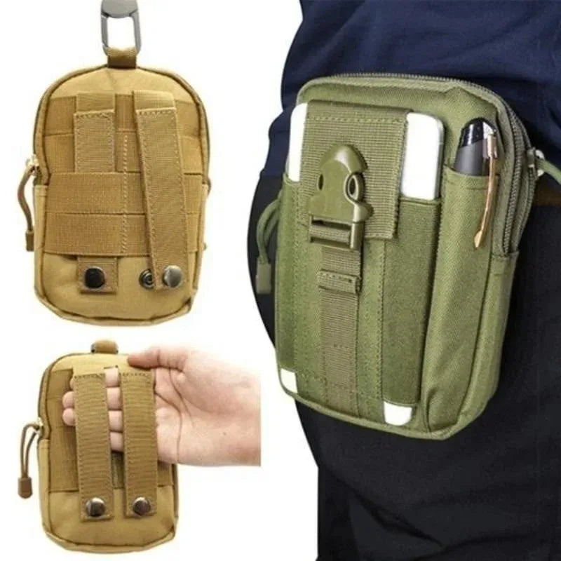 Funda para teléfono móvil, riñonera, impermeable, nailon, multifunción, casual, para hombre, riñonera pequeña para hombre
