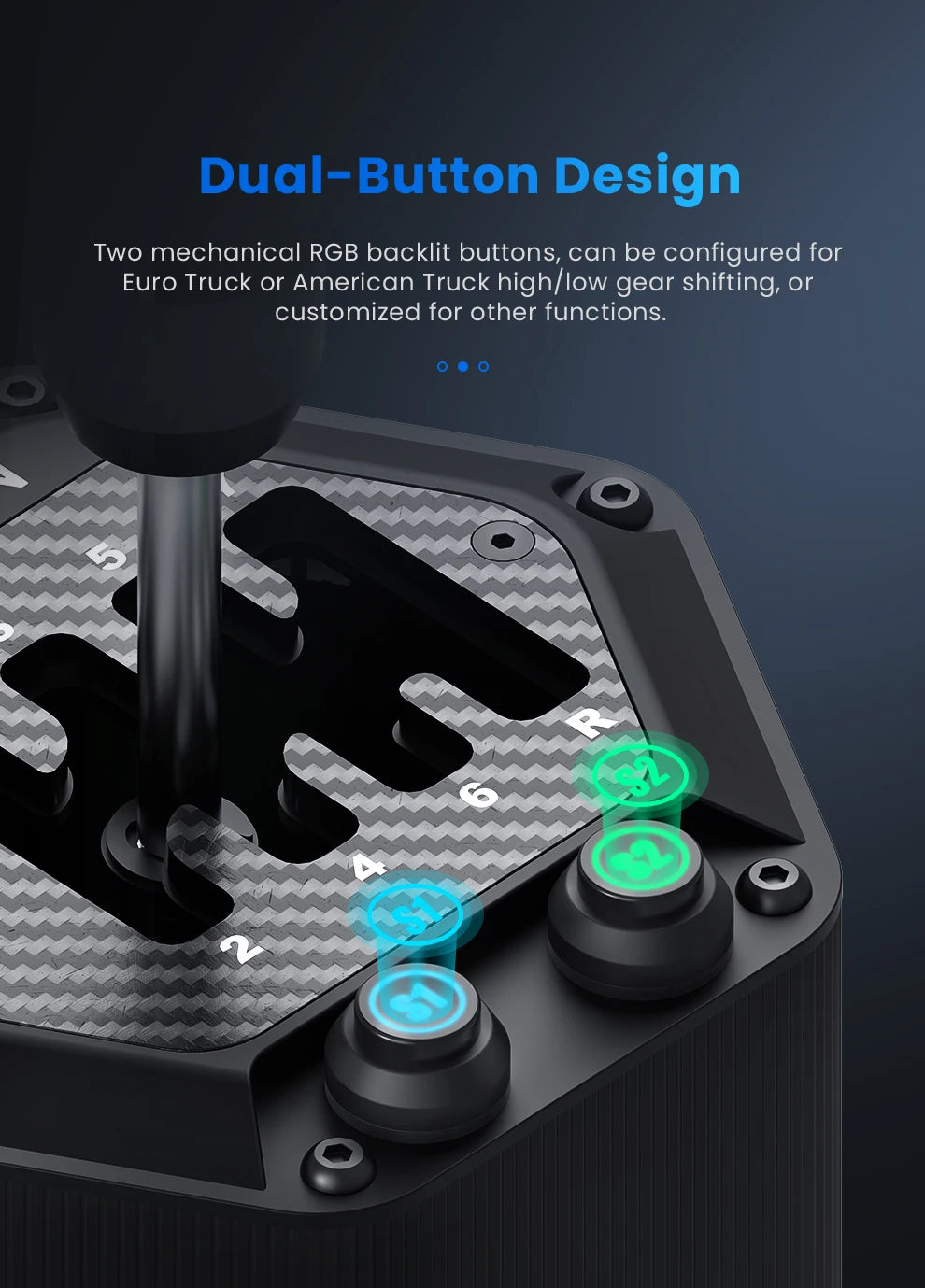 SIMSONN HS Pro Shifter Dual-Mode H-Type or Sequential Shifting with 6+R and 7+R Gears Racing Simulation Games Equipment