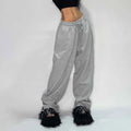 Retro Y2K Baggy Pants Fashion Women Pocket Elastic Waist Oversized Vintage Wide Leg Pant Casual Streetwear Sweatpant Trousers