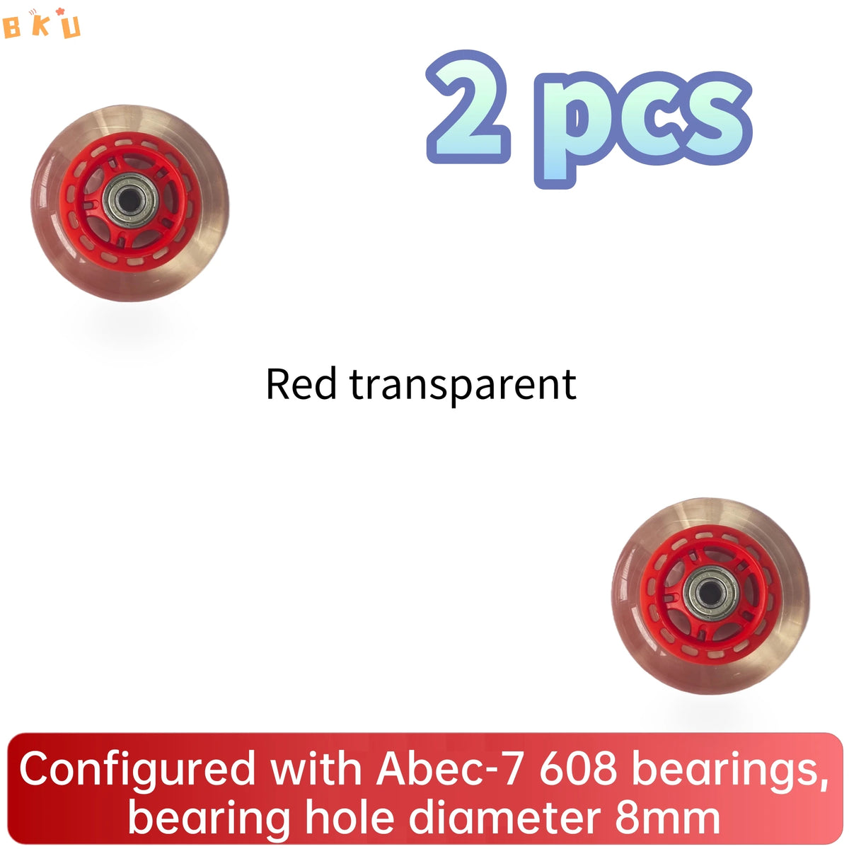 2 Pcs 80mm Inline Skate Wheels - High Elastic, Silent & Wear-Resistant for Luggage, Carts, Kids' Scooters